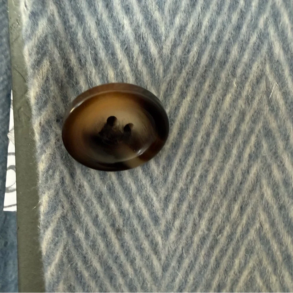 NWT Classic Women's Blue Gray Herringbone Trench Wool Coat Size M - Picture 6 of 15